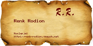 Renk Rodion névjegykártya